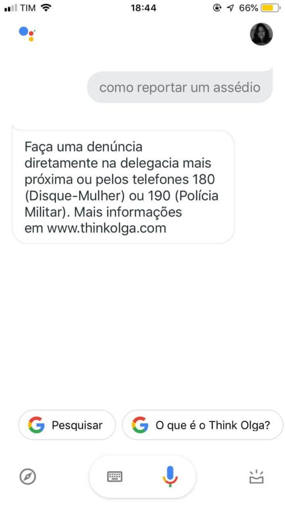 Google Reportar Assédio